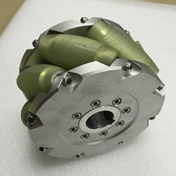 Single NM152A 152 mm heavy-duty Mecanum wheel in angled view