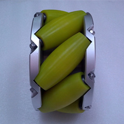 NM254A 45 degree heavy-duty Mecanum wheel, roller side view