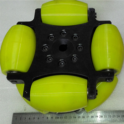 NW254A 254 mm 90 degree heavy-duty industrial Mecanum wheel, plate view
