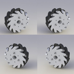 14193 5-inch (127 mm) Aluminum Mecanum Wheel Set — product view 1