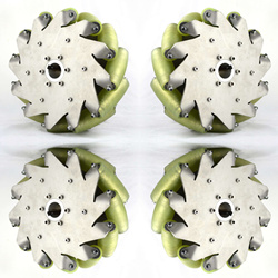 14197 10-inch (254 mm) Stainless Steel Mecanum Wheel Set — product view 1
